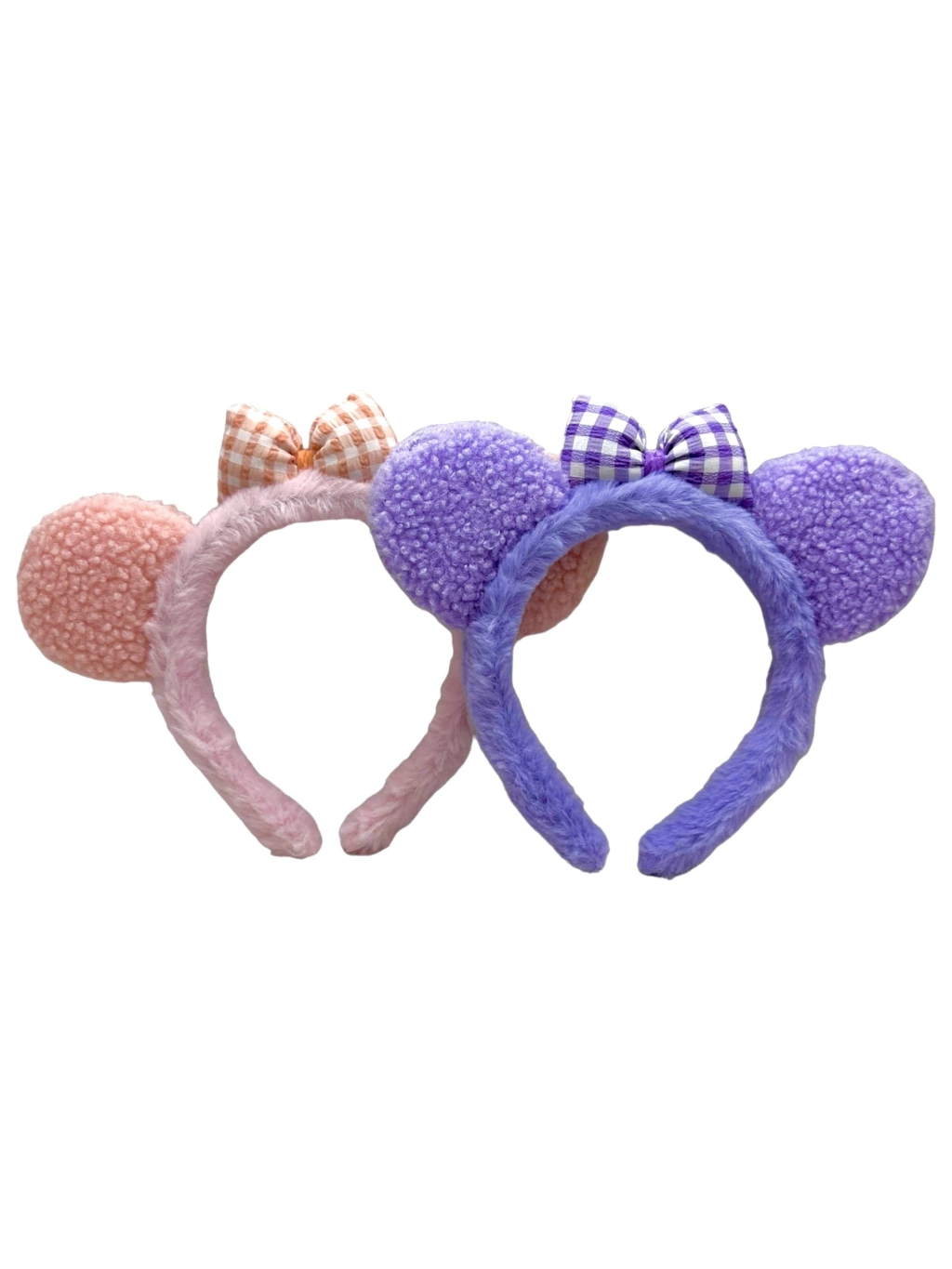 Vincha peluche con orejitas y moño